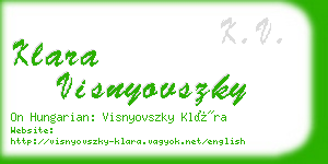 klara visnyovszky business card